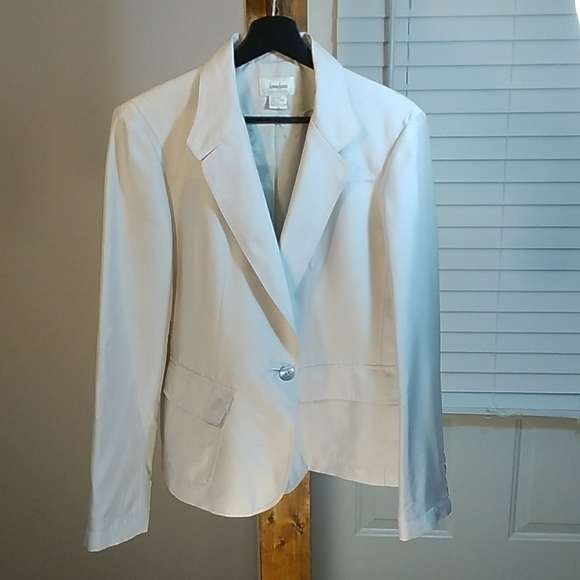 Neiman Marcus Exclusive Light Gray 100% Silk Long Sleeves Jacket Blazer Size 14 - Picture 1 of 12